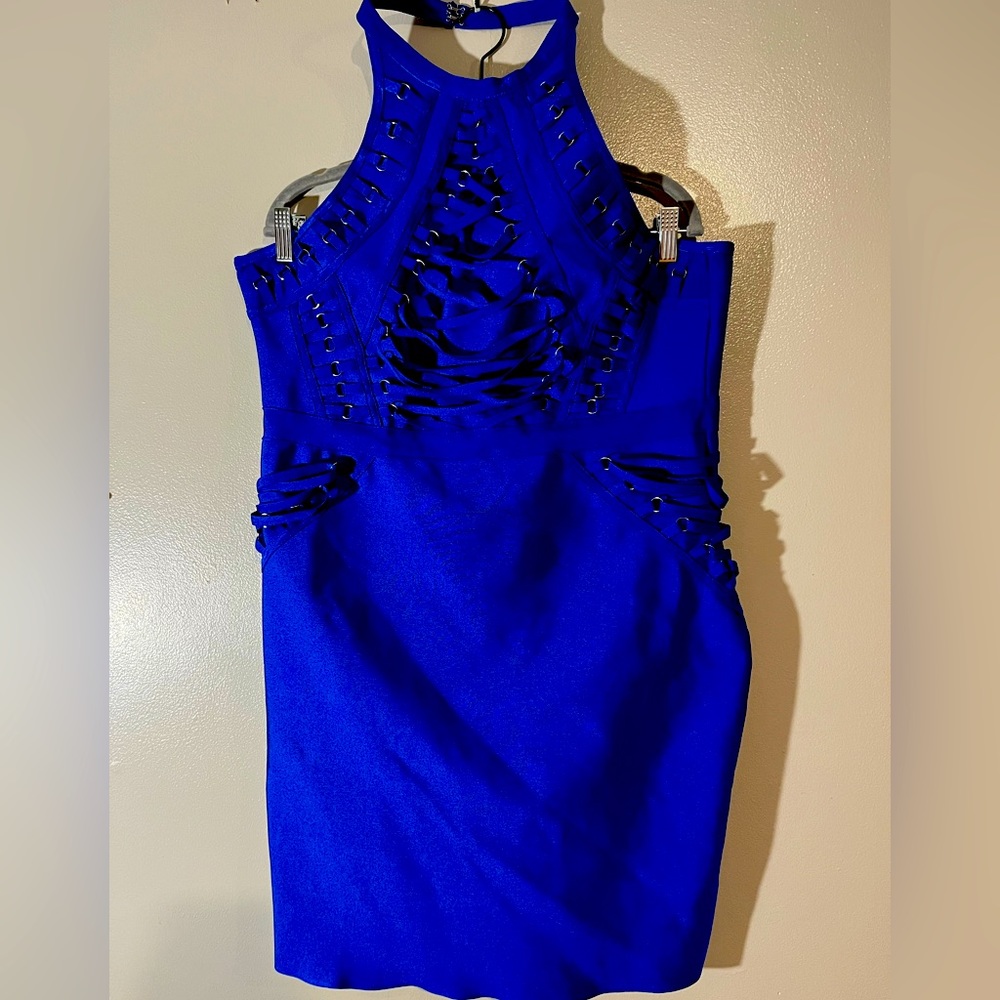 *** PLUS SIZE *** Royal Blue Bandage Dress
